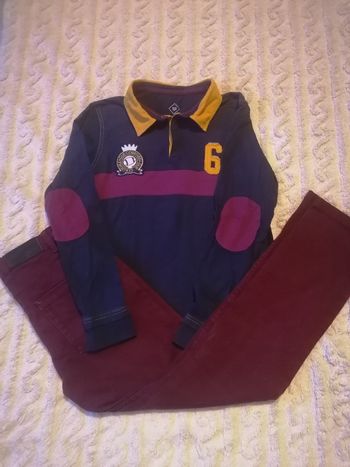 Ensemble pantalon jeans et polo garçon 12 ans
