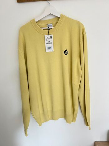 Pull en maille jaune Zara XL