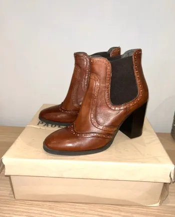 Bottines cuir Marron Paola Ferri