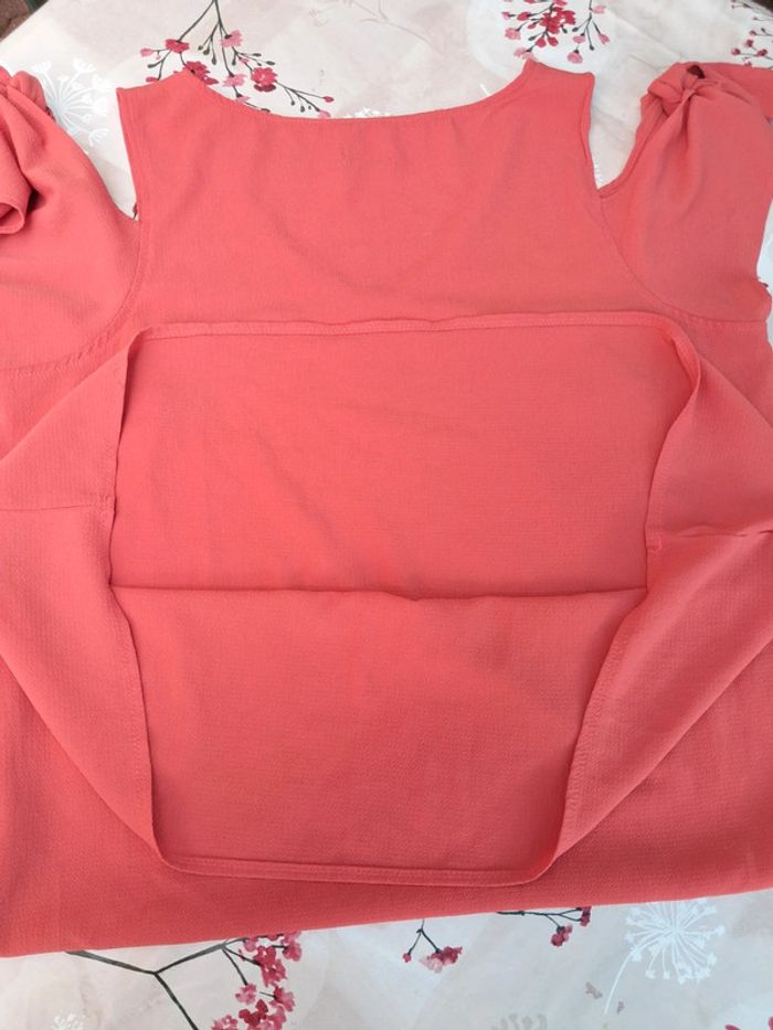 Jolie Robe rouge doux à manches courtes à nouer - T42 - In Extenso - photo numéro 8