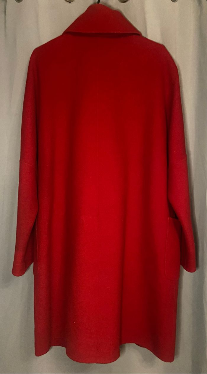 Manteau long »Marimekko »laine rouge - photo numéro 2