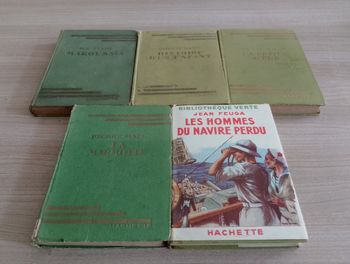 Lot de 5 livres ancien, bibliothèque verte(5)