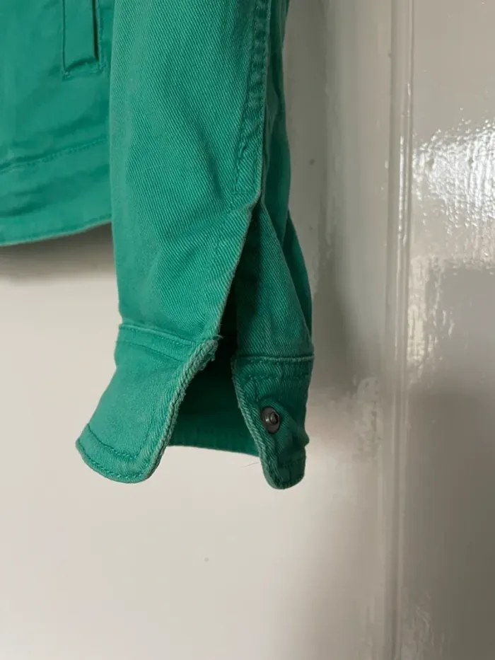 Blouson jean vert - photo numéro 4