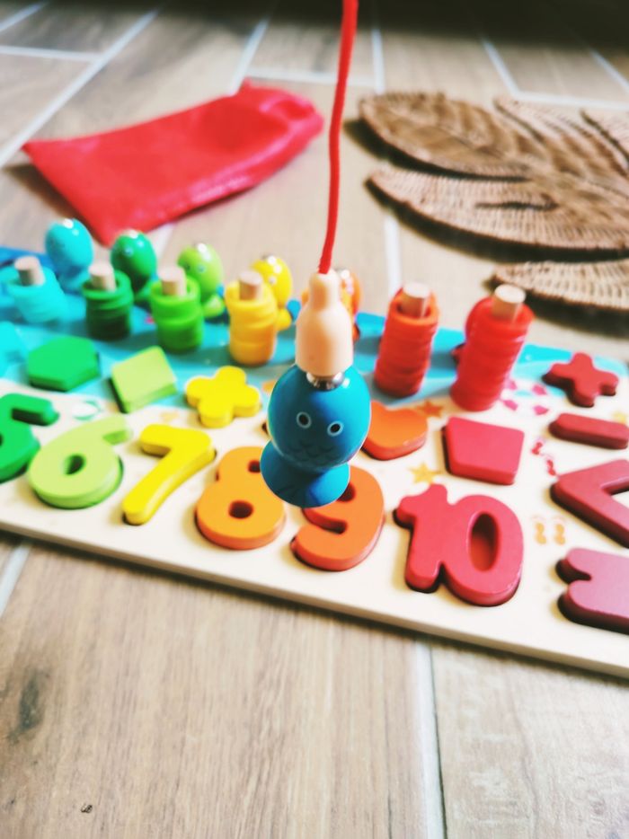 🧮Grande planche de calculs et pêche à la ligne 5 en 1 Montessori en bois - photo numéro 4