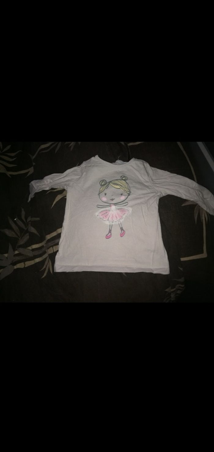 Tee shirt 12 mois manches longues crème