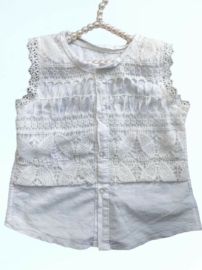3 4 ans fille chemise sans manche effet dentelle