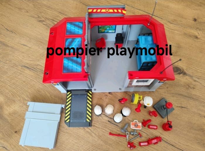 Caserne de pompiers playmobil