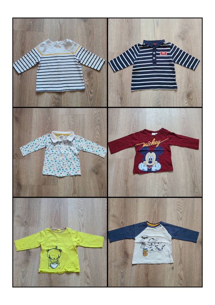 Gros lot de pull fin / t-shirt manche longue 6 mois garçon - photo numéro 2