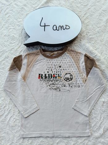 Tee shirt manches longues Garçon 4 ans Ridge Dpam 100% coton