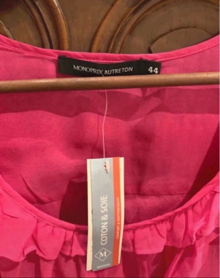 Superbe haut soie et coton Monoprix 🌸 44 - photo numéro 3