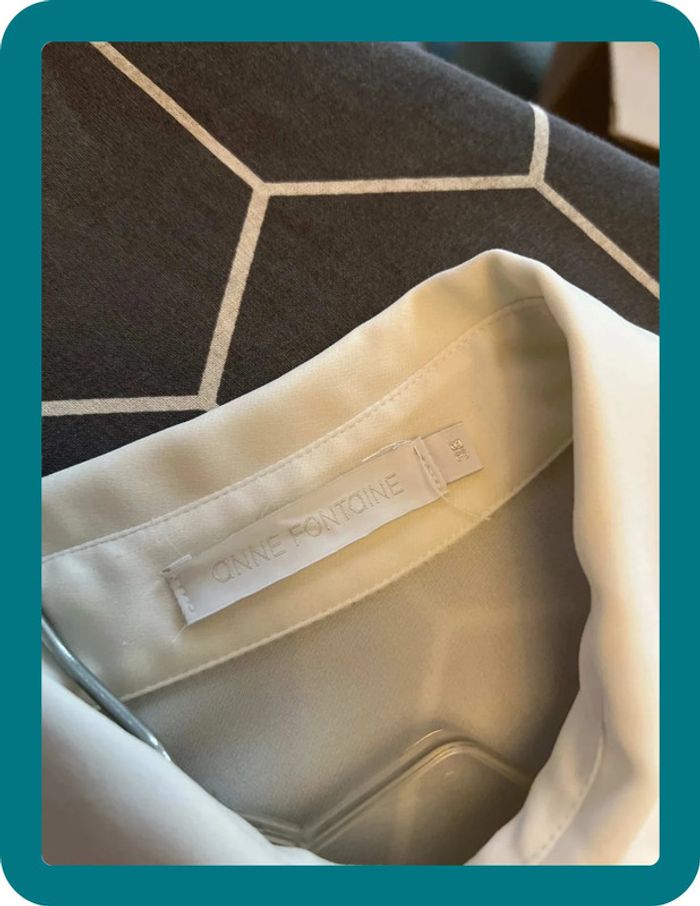 Chemise plastron Saphira offwhite taille 38 - Anne Fontaine - photo numéro 7