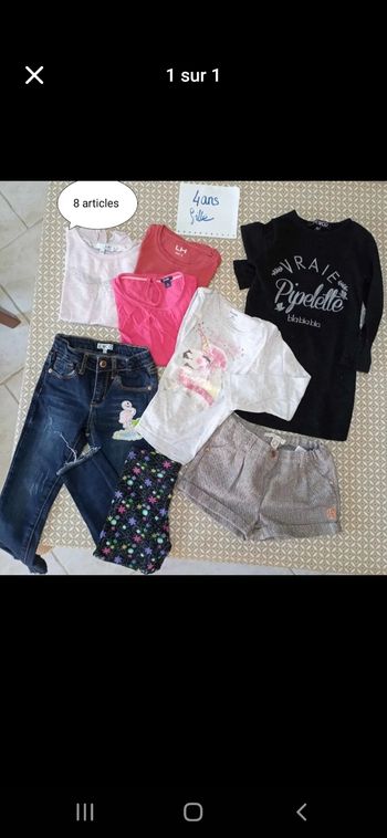 Lot vêtements 8 articles fille 4 ans