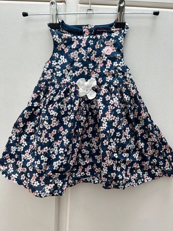 Robe en coton 6 mois bleu et rose fleurs - serjent major neuve