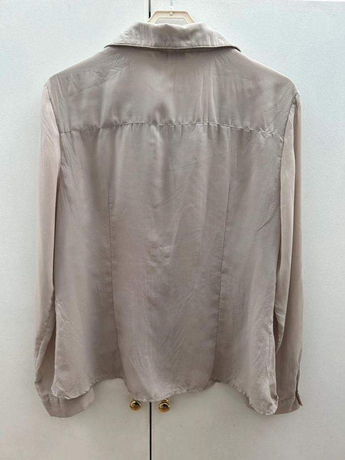 Chemise à froufrou grise - taille 44 - Jacqueline riu - vintage - photo numéro 6