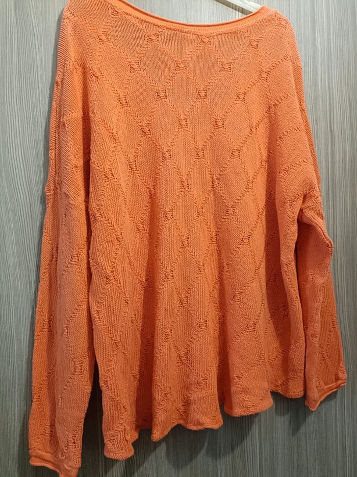 Pull col V orange - photo numéro 3