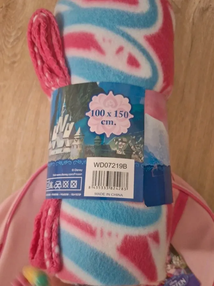 Lot la reine des neiges sac a dos cartable et plaid disney - photo numéro 3