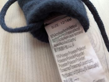 Moufles en laine avec cordelette 12-18 mois