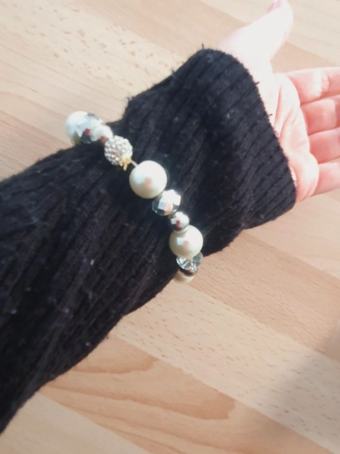 Bracelet fantaisie blanc et gris - photo numéro 2