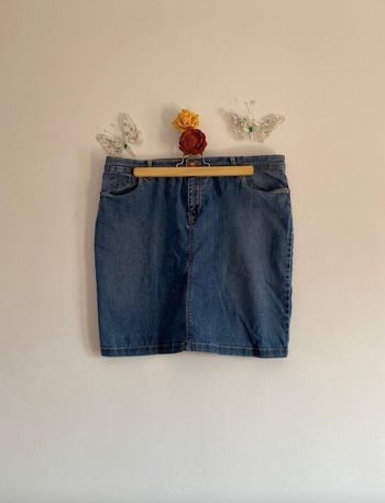 Cyrillus – Jupe droite en jean bleu