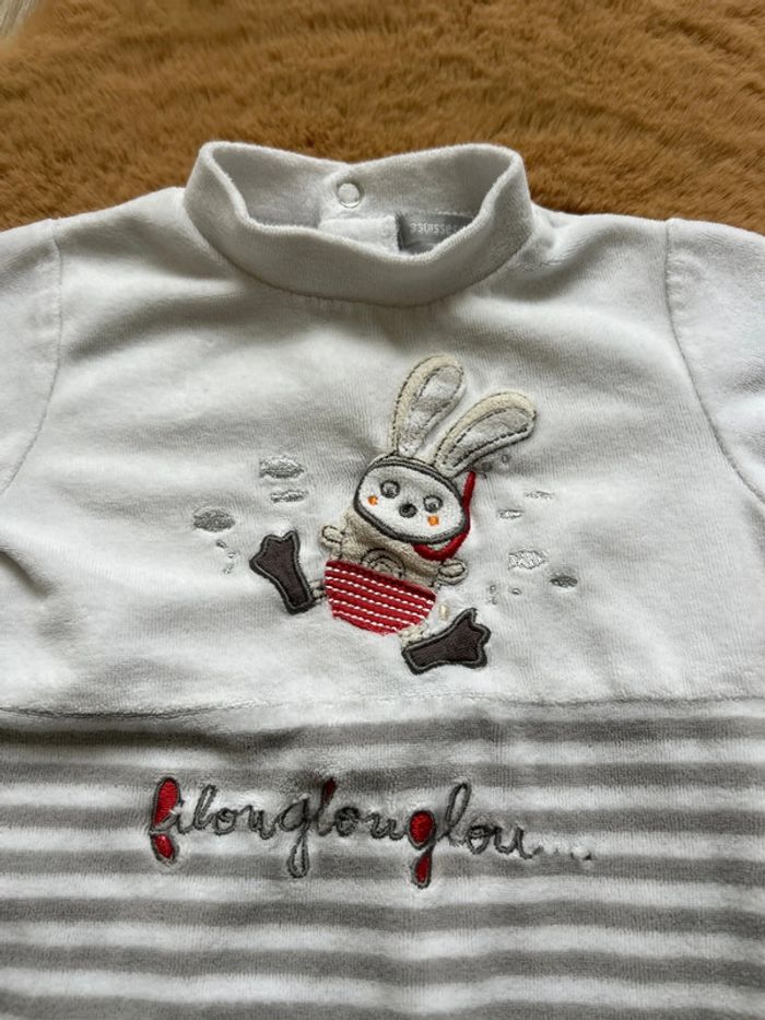Pyjama blanc rayé lapin 3Suisses - photo numéro 2
