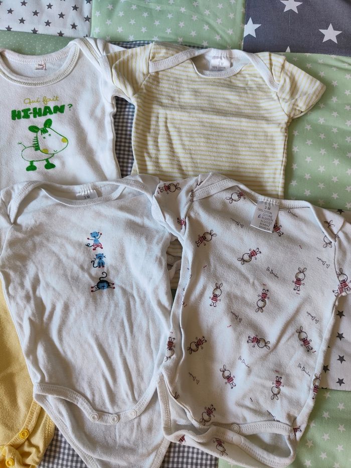 Lot de 6 bodies 3 mois manches courtes - photo numéro 3