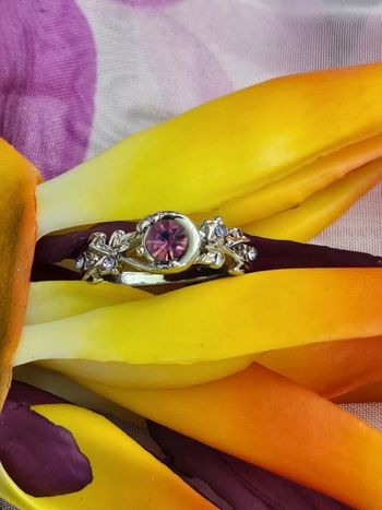 Bague avec zirconium nuancé en acier inoxydable