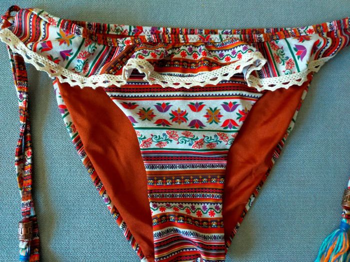 Bas de maillot bohème à nouer – Goldenpoint – Taille 36 - photo numéro 2