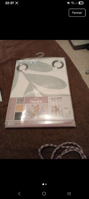 Rideau bambi 140x250 neuf