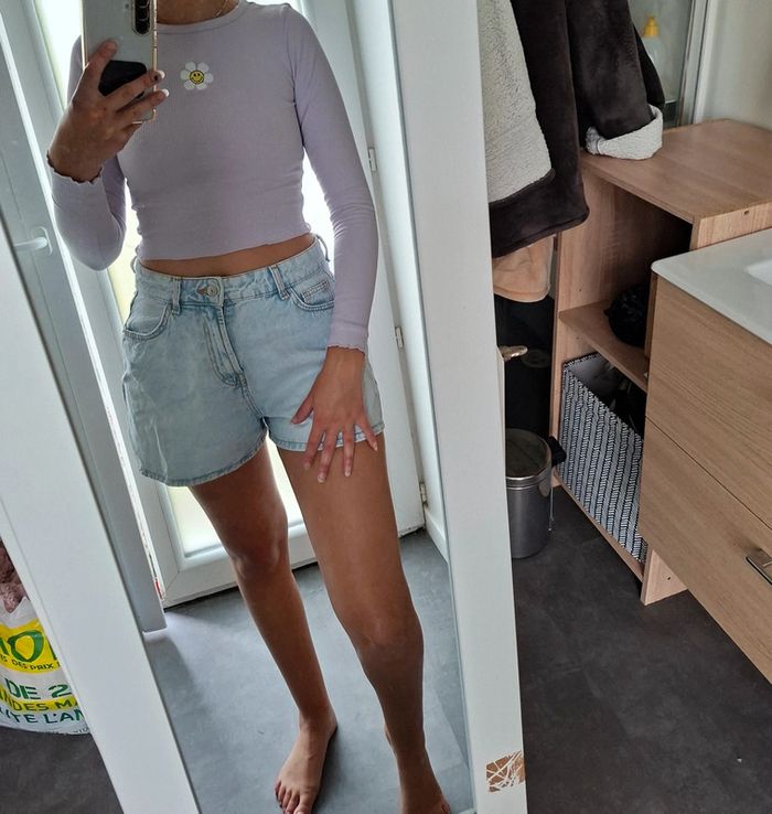 Haut manche longue près du corps crop top