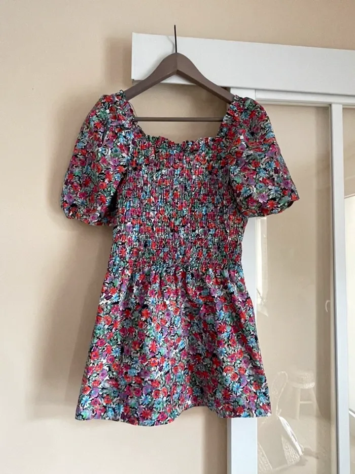 Combi short fleuri
