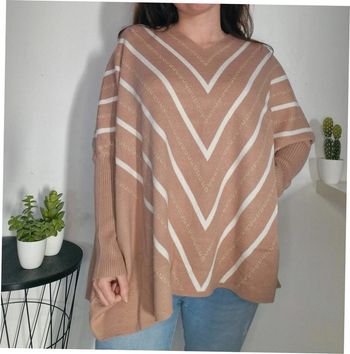 Pull manches chauve-souris taupe et blanc