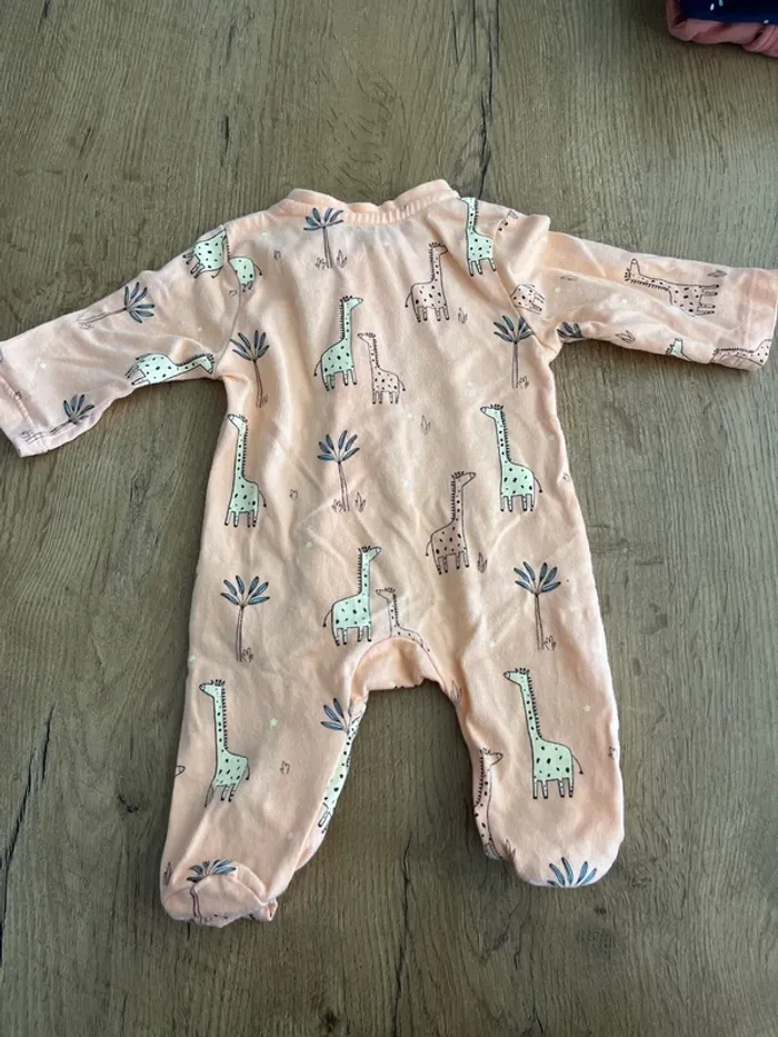 Pyjama grenouillère 1 mois coton girafe - photo numéro 3