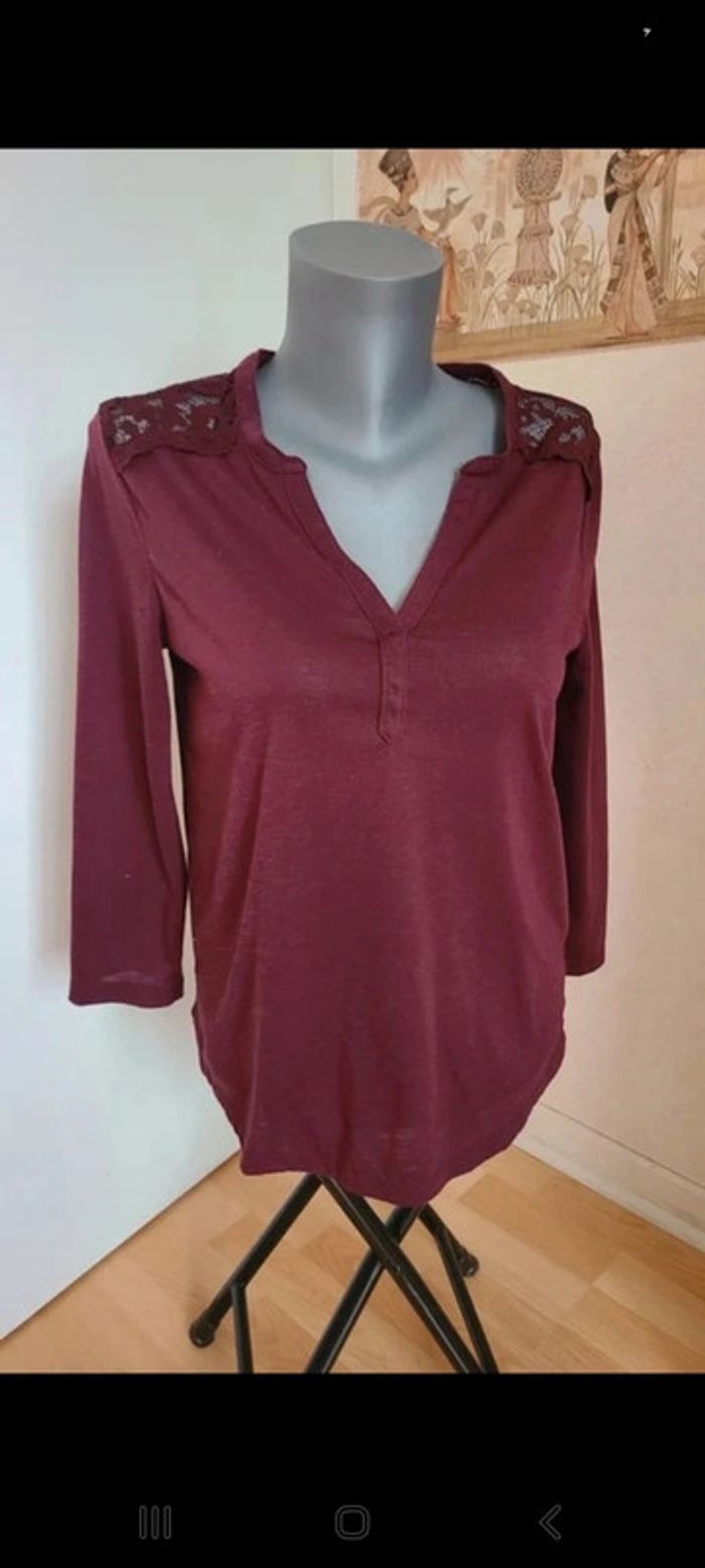 Blouse bordeaux 36/38 - photo numéro 7