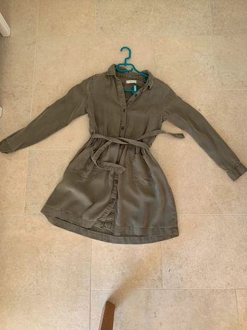 Robe verte kaki Mango