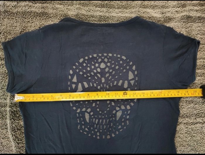 T-shirt Taille 3 femme bleu marine tête de Mort LFM - photo numéro 6