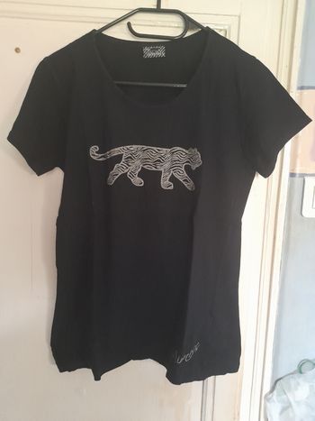 T-shirt noir imprimé, marque Airness, taille L