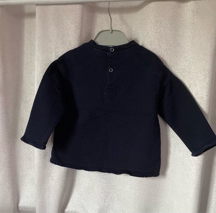 Tout mimi pull sweat Zara bleu marine 6/9 mois 74 cm - photo numéro 5