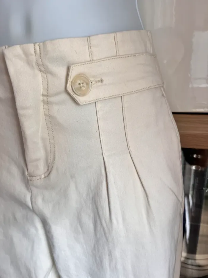Pantalon chino habillé crème taille m - photo numéro 3