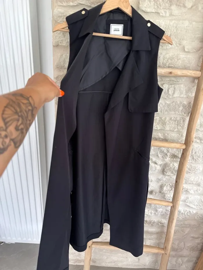 Trench noir sans manche Pimkie Taille S - 10 € - photo numéro 3