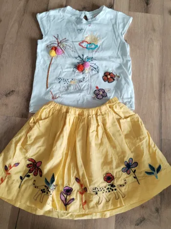 Ensemble t-shirt avec jupe fille 5 ans DPAM