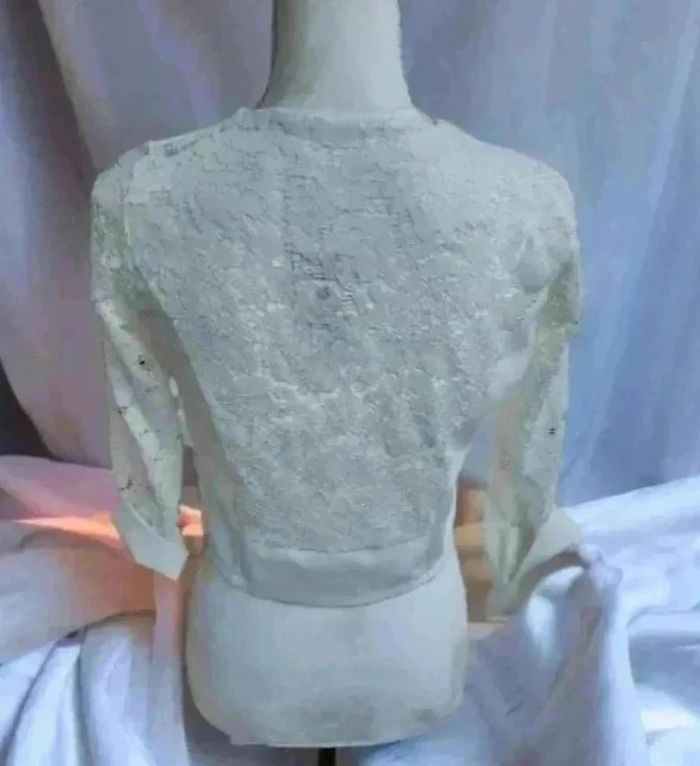 Veste courte dentelle blanche TU - photo numéro 2