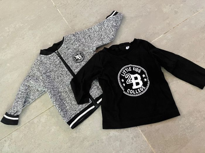 T-shirt et gilet zippé 12 mois