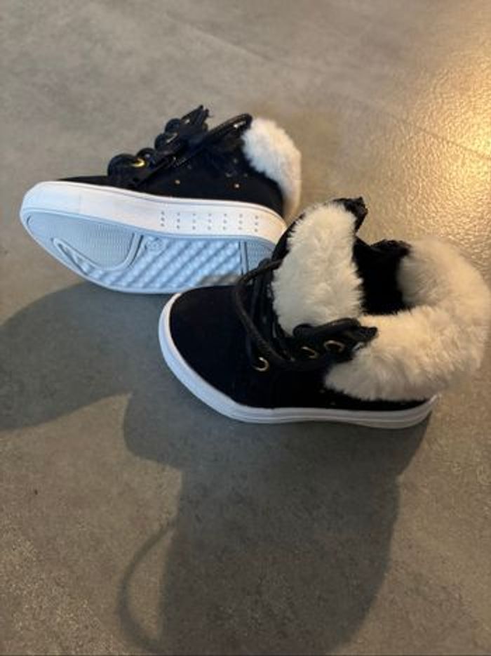 Botte fourrure à lacer en bleu marine - photo numéro 3