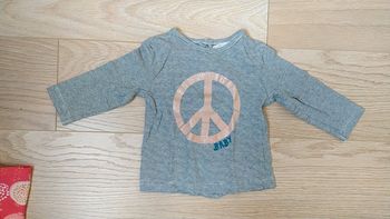 T shirt kitchoun 6 mois ML peace and love