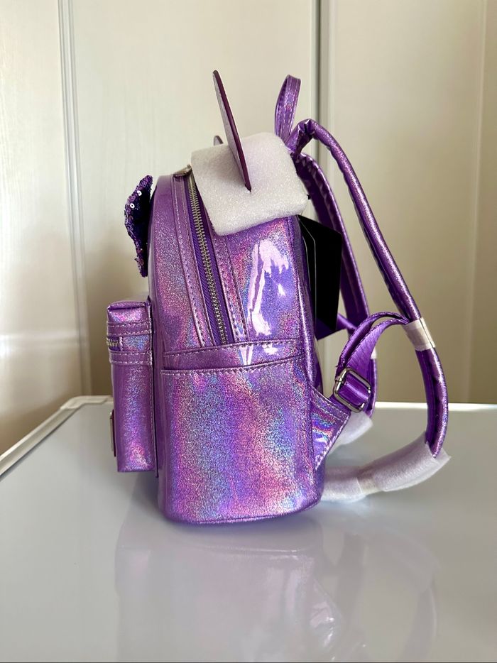 Sac Loungefly backpack Minnie Mouse purple glitter (violet / mauve à paillettes) Disney - photo numéro 2