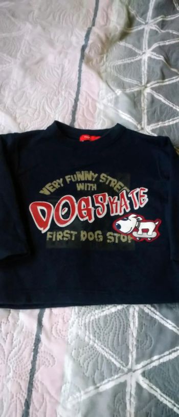 Sweat polaire skate et chien marine garçon 3 ans tissaia