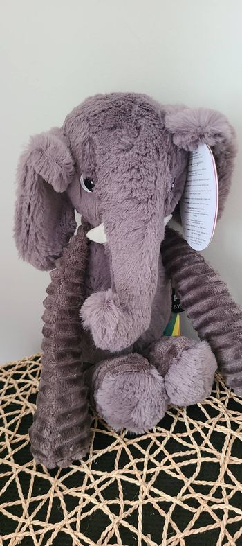 LES DÉGLINGOS Peluche Les Ptipotos Dimoitou l'éléphant gris (35 cm)