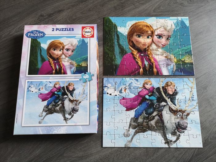 2 Puzzles complets 48 pièces Reine des neiges - photo numéro 2