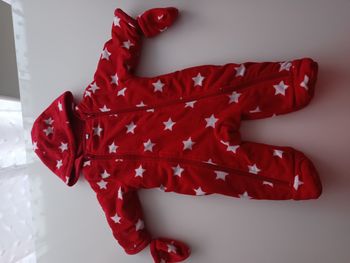 Combinaison pilote bébé rouge étoiles – mixte 3-6 mois  chaude et confortable