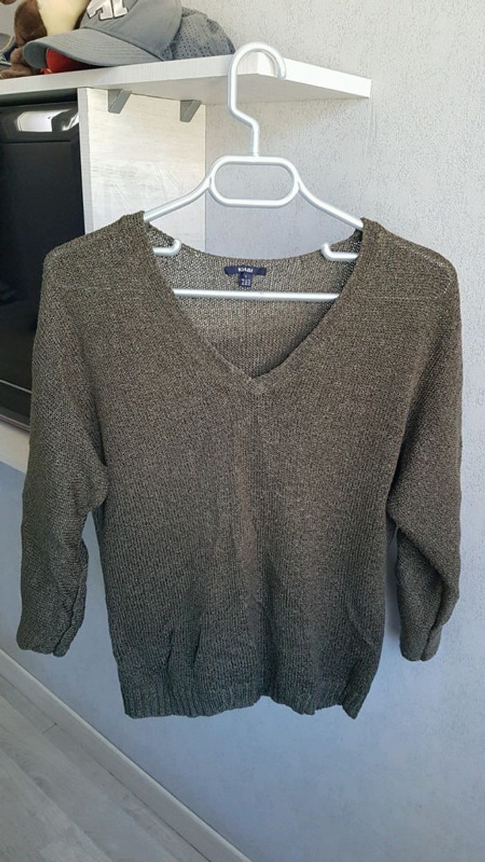 Pull léger marron Kiabi